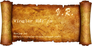 Vingler Róza névjegykártya